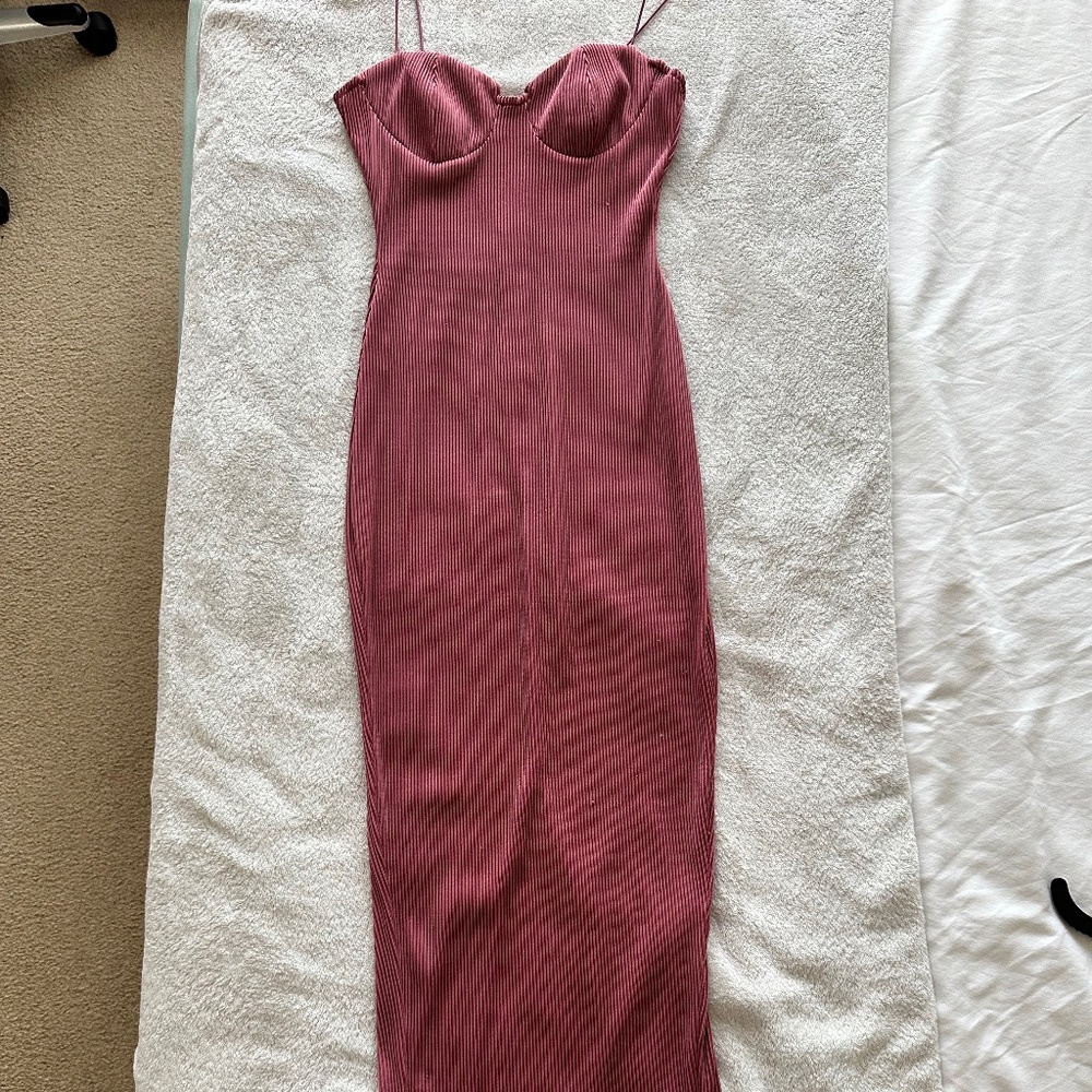 Mauve maxi dress with split